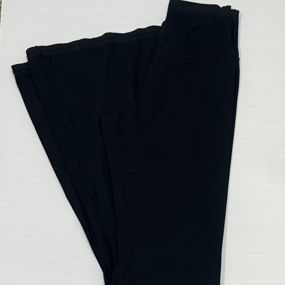 Sunzel Black Crossover Waist Flare Leggings High Rise Yoga Pants Large